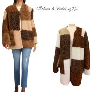 NWT Chelsea & Violet Sherpa Pea Coat Jacket sz XS